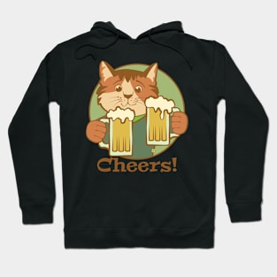 Cheers Beers Cat Hoodie